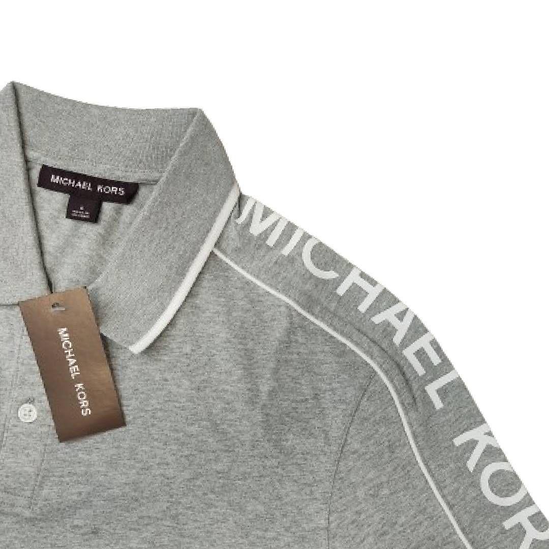 Polera MK Gris Con Cuello Linea Blanca Talla S-3