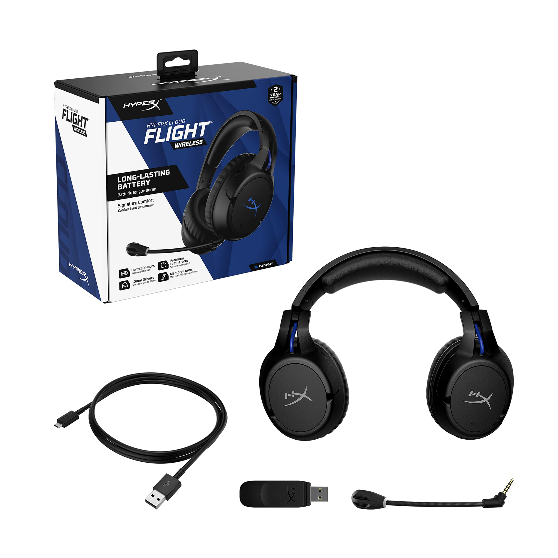 Audifonos Gamer HyperX Cloud Flight Negro Azul Inalambricos-3