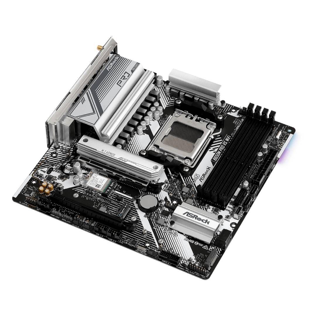 Placa Madre ASRock B650M Pro RS WiFi, mATX, AM5-3