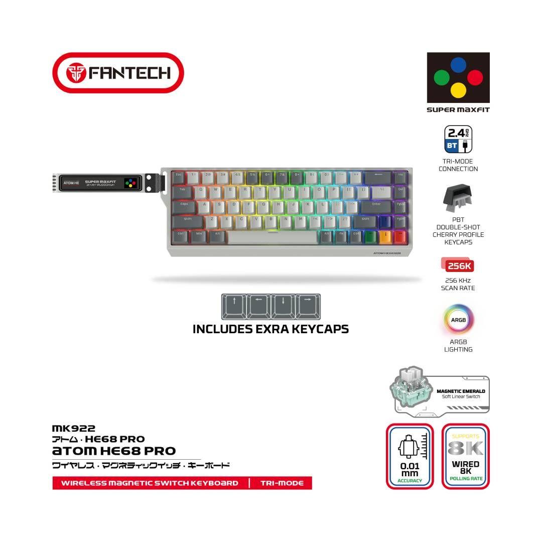 Teclado Fantech MK922 ATOM HE68 PRO SuperMaxfit Sw Emerald-4
