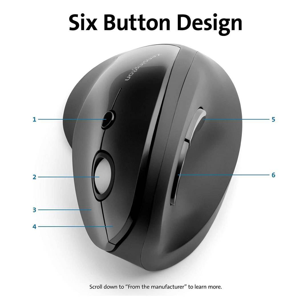 Mouse Vertical Kensington Profit Inalambrico Negro 6 Botones-4
