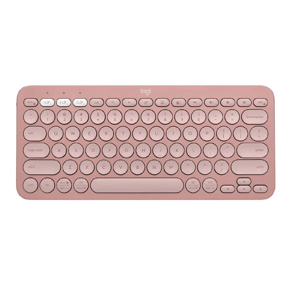 Teclado Logitech Pebble Keys 2 K380S Rosado Español-0