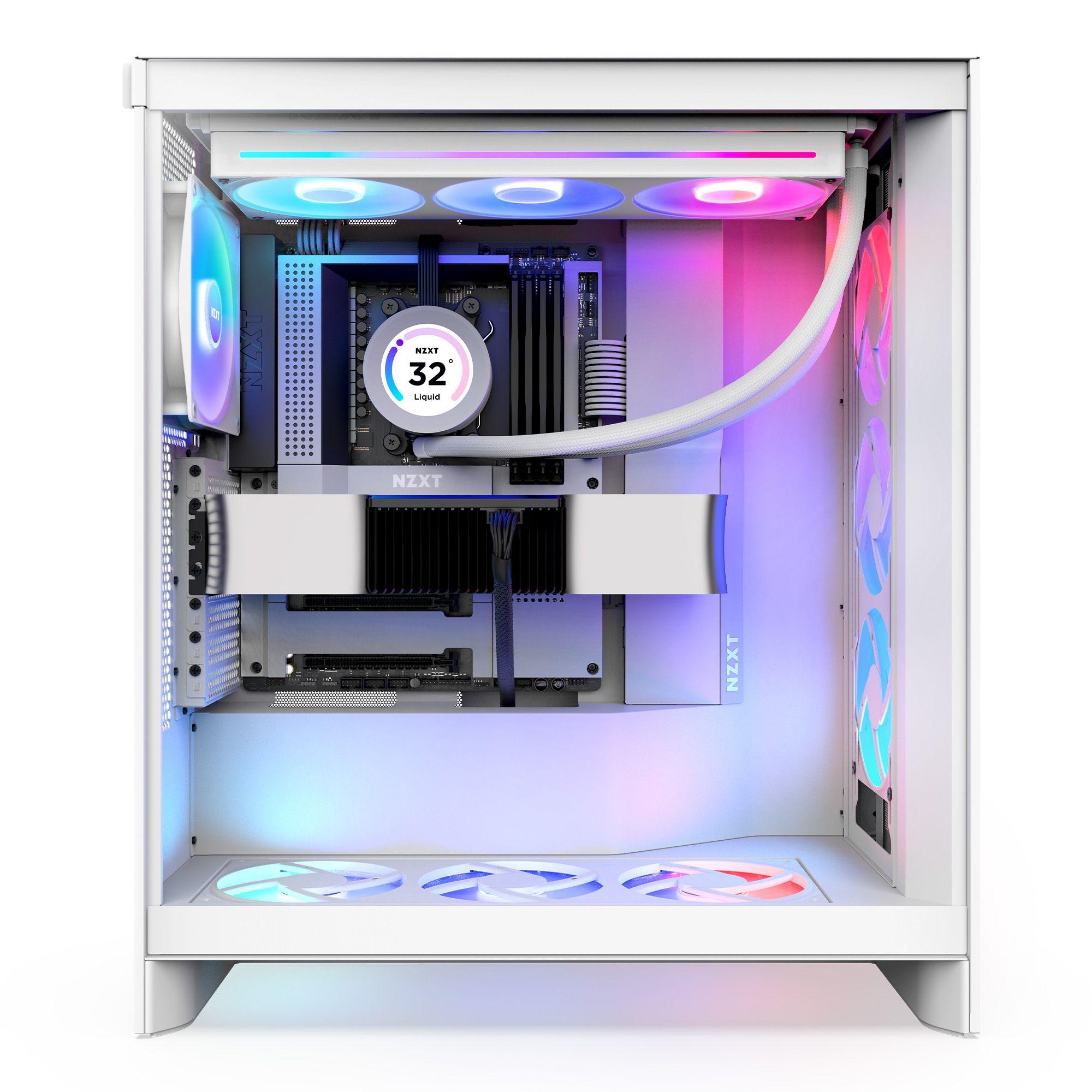 Gabinete NZXT H7 Flow RGB (2024) Mid-Tower Case Blanco-8