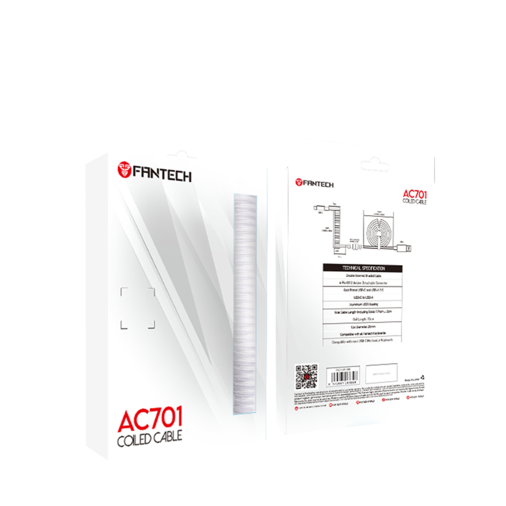 Cable para Teclado Fantech AC701 Coiled USB-C Blue-2