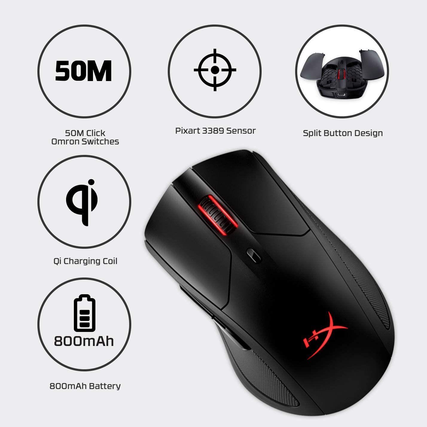 Mouse Gamer HyperX Pulsefire Dart Inalambrico USB-1