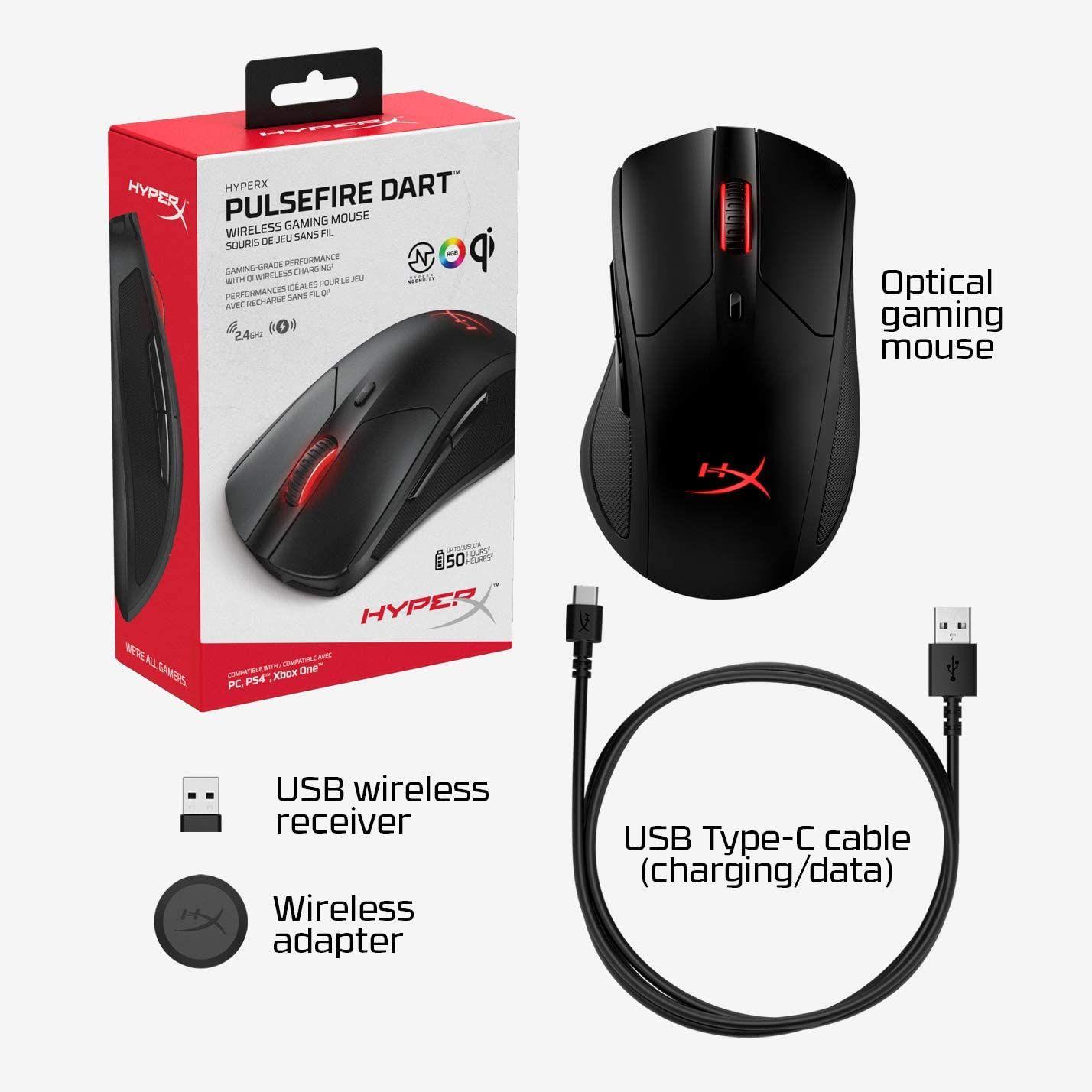 Mouse Gamer HyperX Pulsefire Dart Inalambrico USB-6