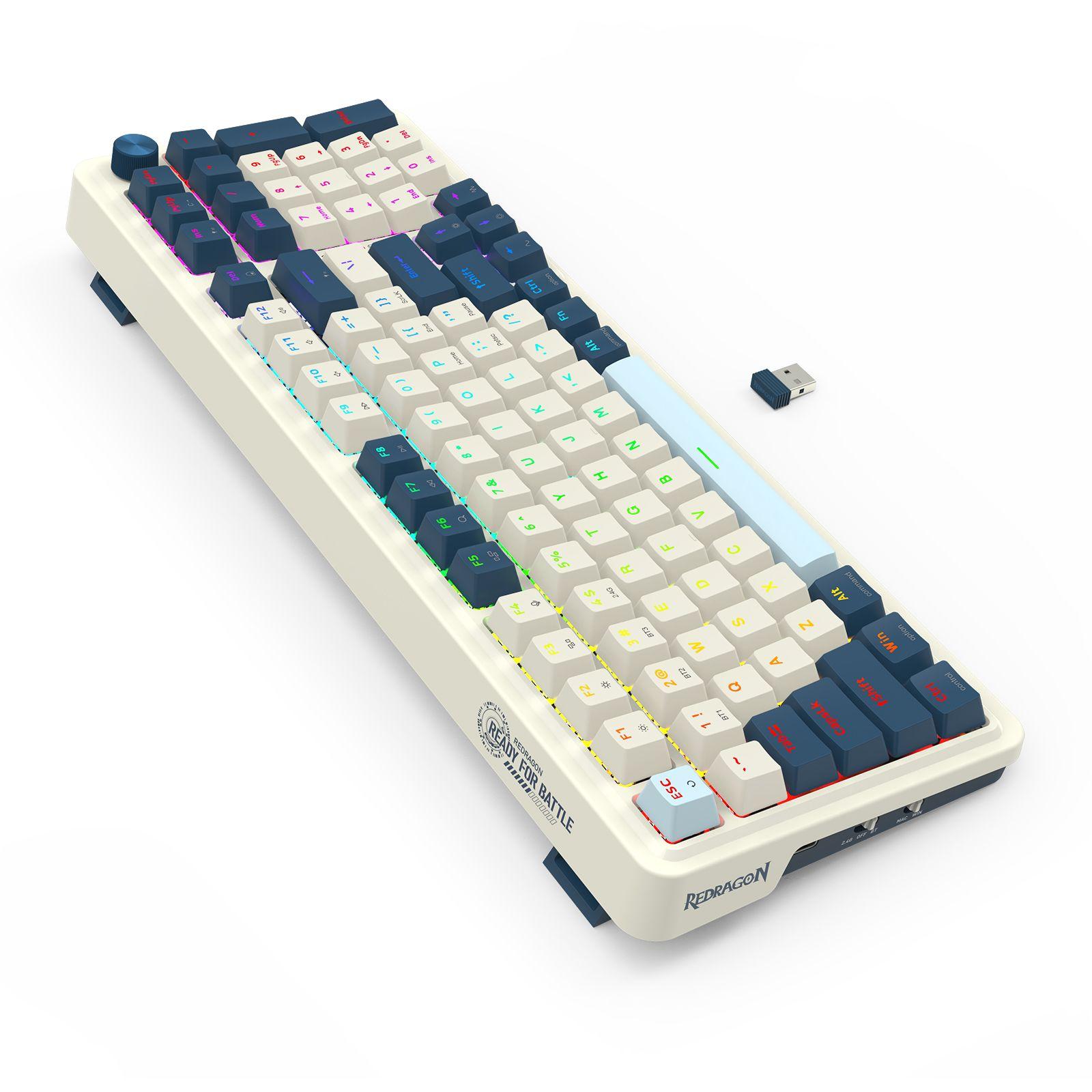 Teclado Redragon Eisa PRO K686SP-RGB-PRO-SP Blanco y Azul-1