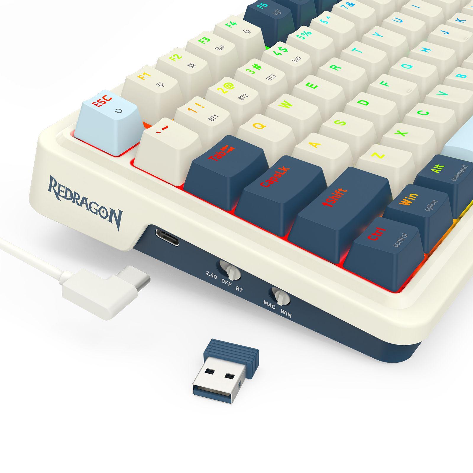 Teclado Redragon Eisa PRO K686SP-RGB-PRO-SP Blanco y Azul-2