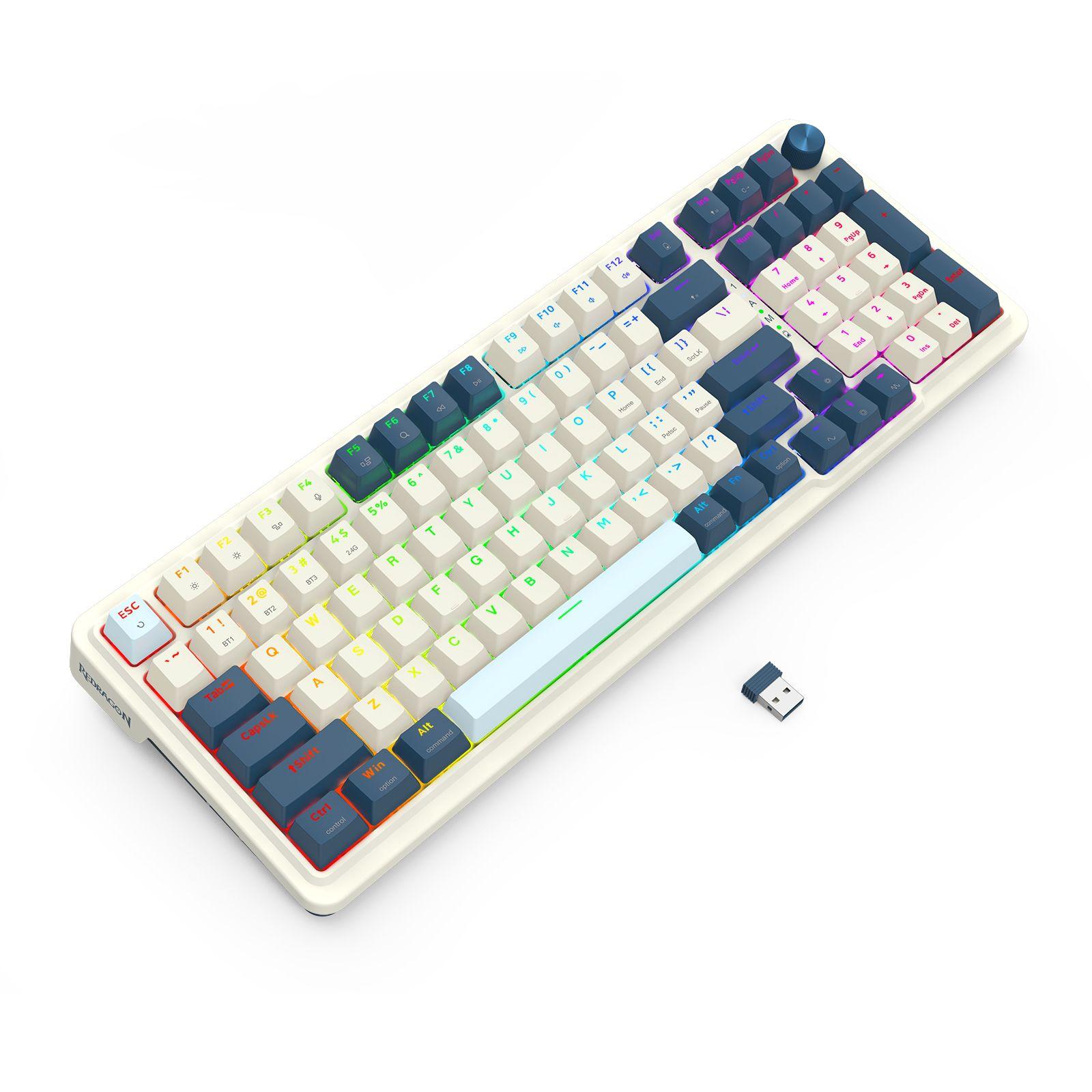 Teclado Redragon Eisa PRO K686SP-RGB-PRO-SP Blanco y Azul-5