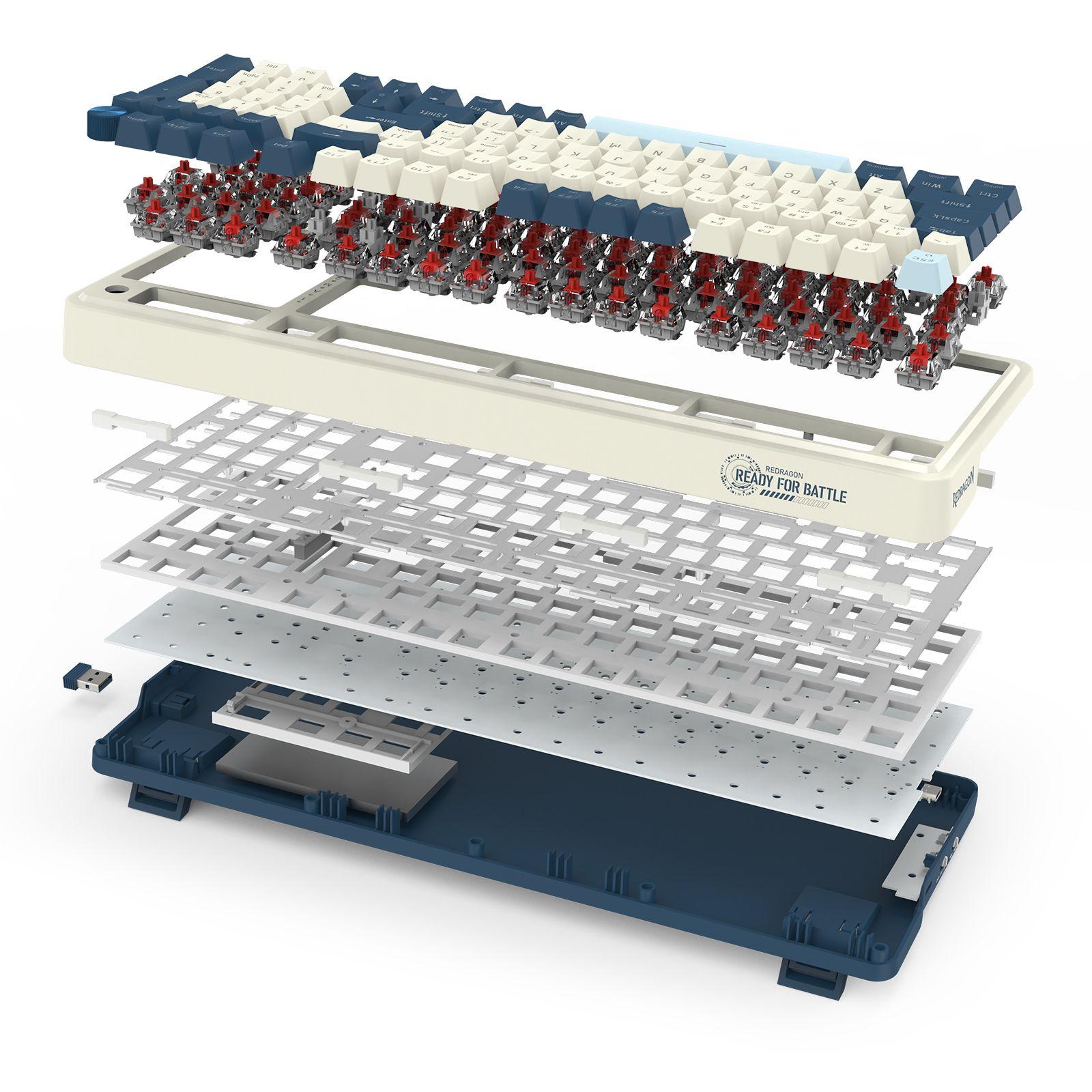Teclado Redragon Eisa PRO K686SP-RGB-PRO-SP Blanco y Azul-9