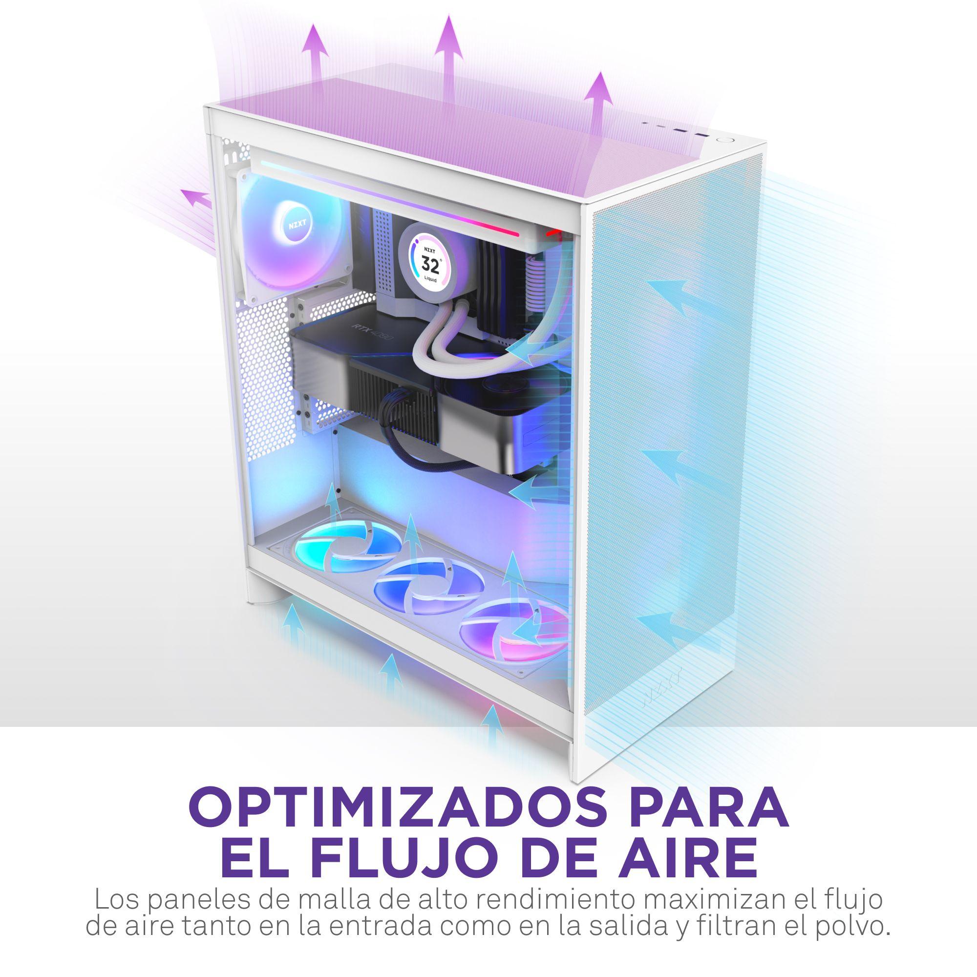 Gabinete NZXT H7 Flow (2024) Mid-Tower Case Blanco-2