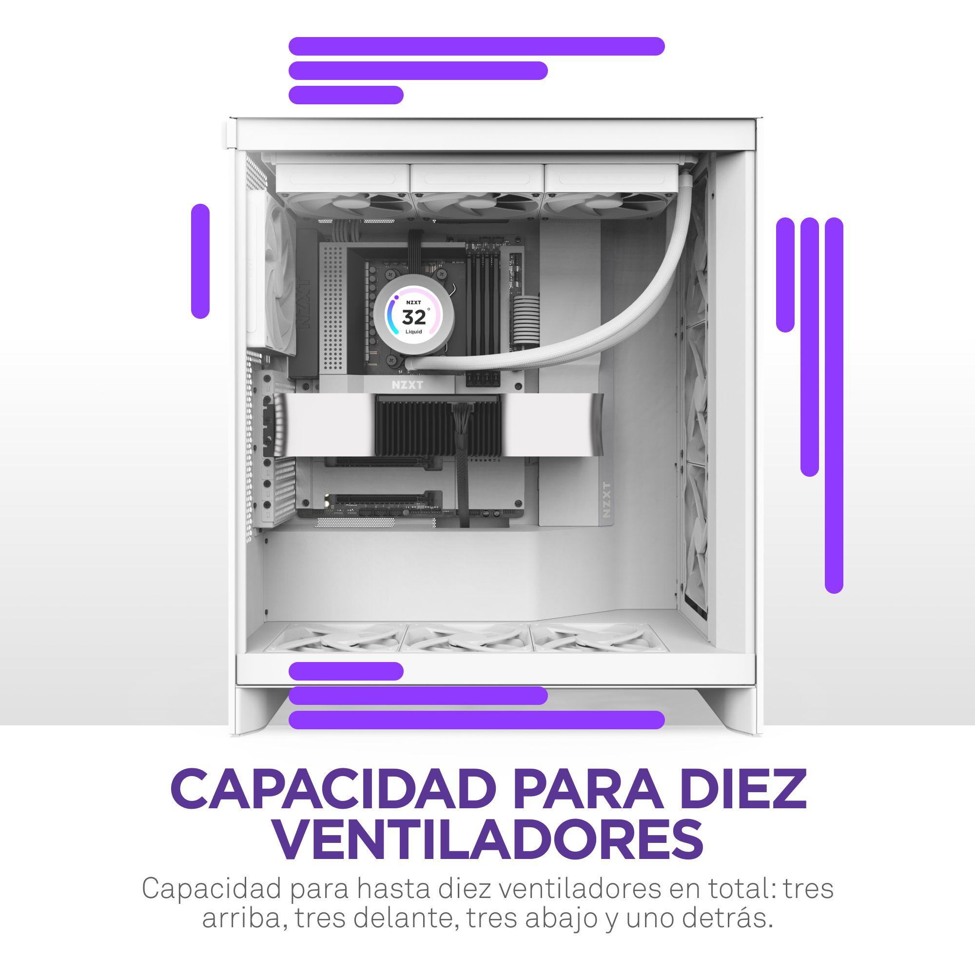 Gabinete NZXT H7 Flow (2024) Mid-Tower Case Blanco-3
