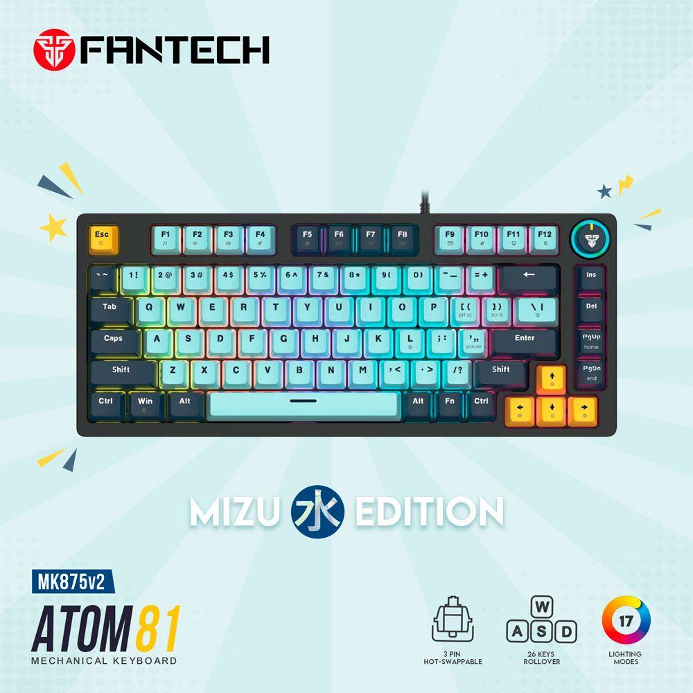 Teclado Fantech MK875V2 ATOM81 Mizu Edition SkyBlue Sw. Red-2