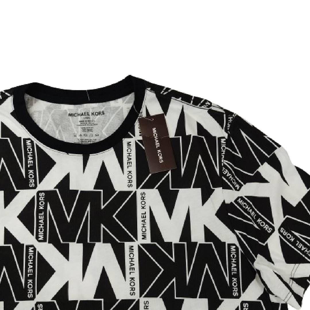 Polera MK Negro/blanco Cuello Redondo Letras Talla L-3