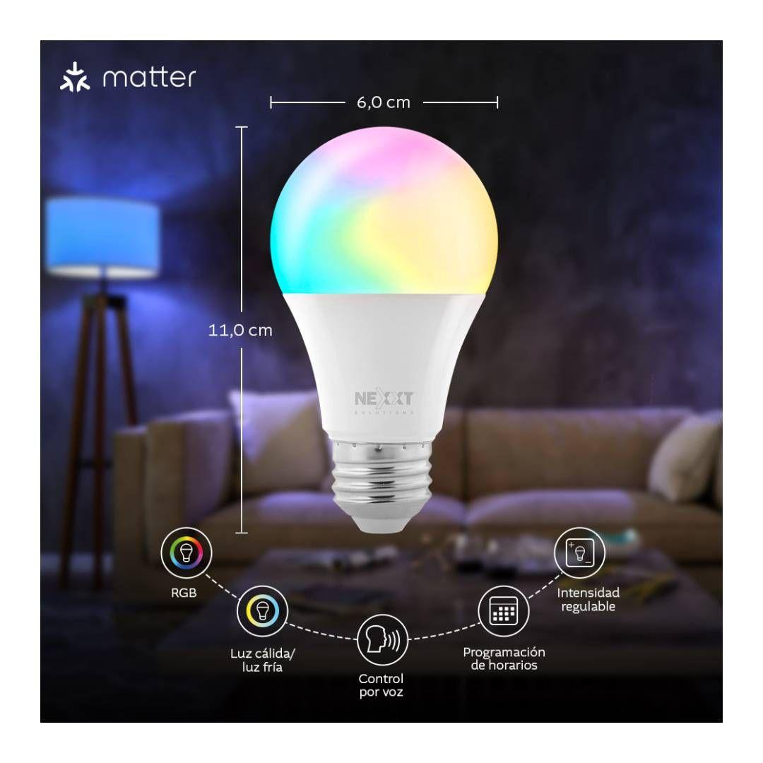 Ampolleta Smart Nexxt NHB-C120M - RGB, Control por App y Voz-1