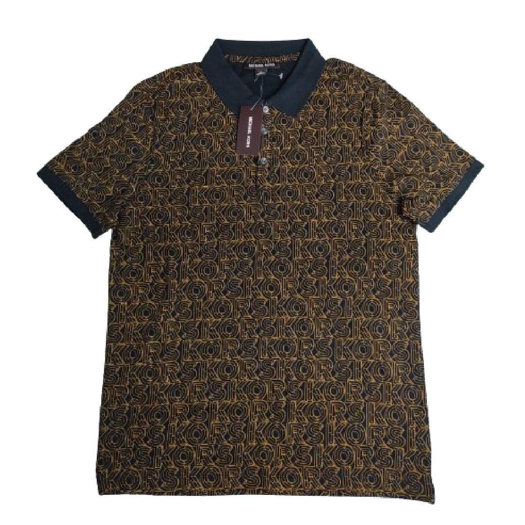 Polera MK Negra Con Cuello Y Letras Café Talla M-0