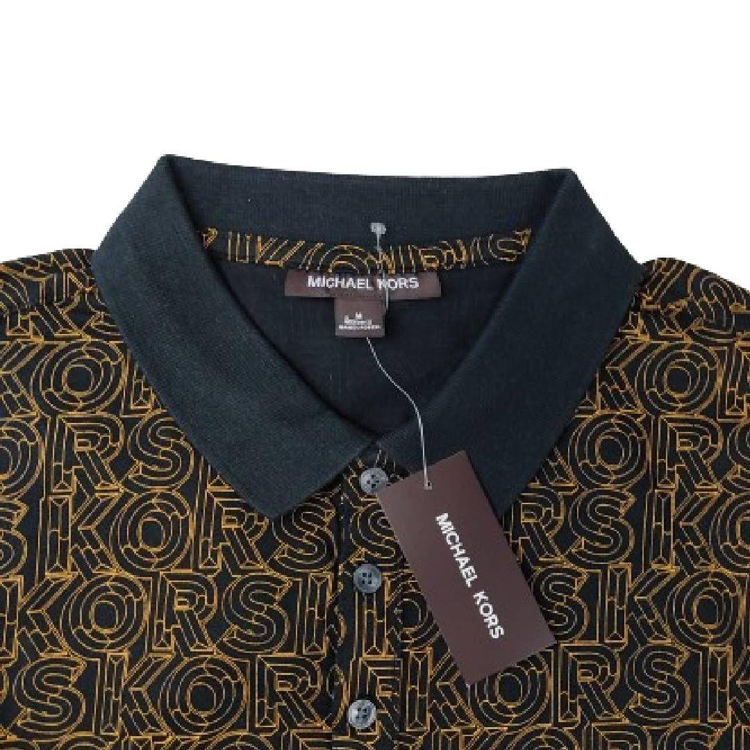 Polera MK Negra Con Cuello Y Letras Café Talla M-3