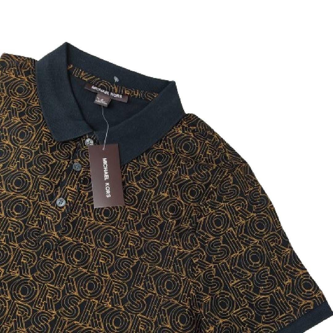 Polera MK Negra Con Cuello Y Letras Café Talla M-4