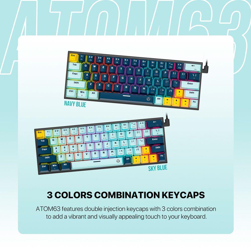 Teclado Fantech MK874V2 ATOM63 MIZU Navy (Switch Blue)-3