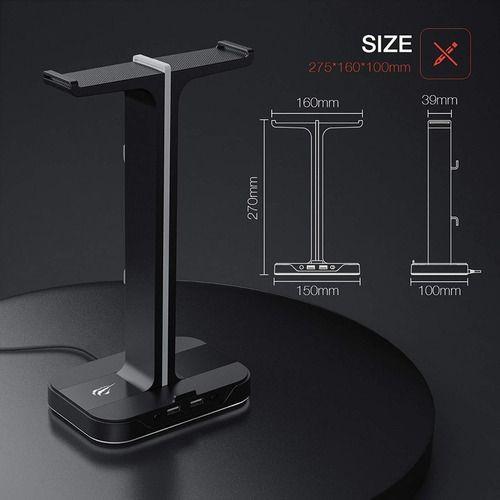 Soporte Stand Base Audifonos Gamer Luces Rgb Entrada Usb 2.0-5