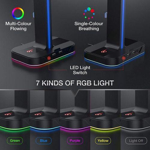 Soporte Stand Base Audifonos Gamer Luces Rgb Entrada Usb 2.0-6