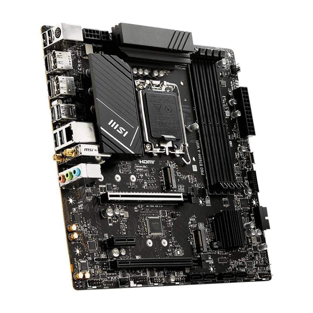 Placa Madre MSI PRO B760M-A WIFI, mATX, DDR5, LGA1700-2