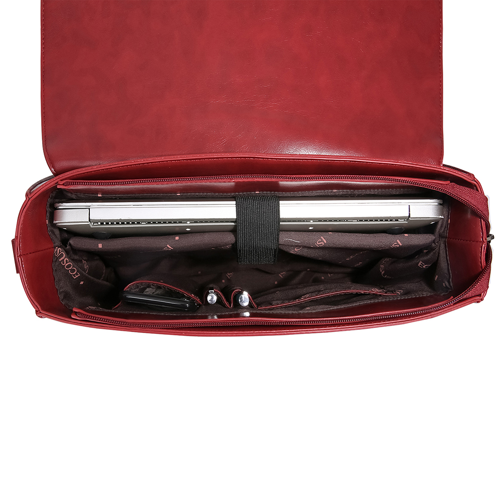 Ecosusi Maletín BOW para laptop 15.6" - Burdeo-3