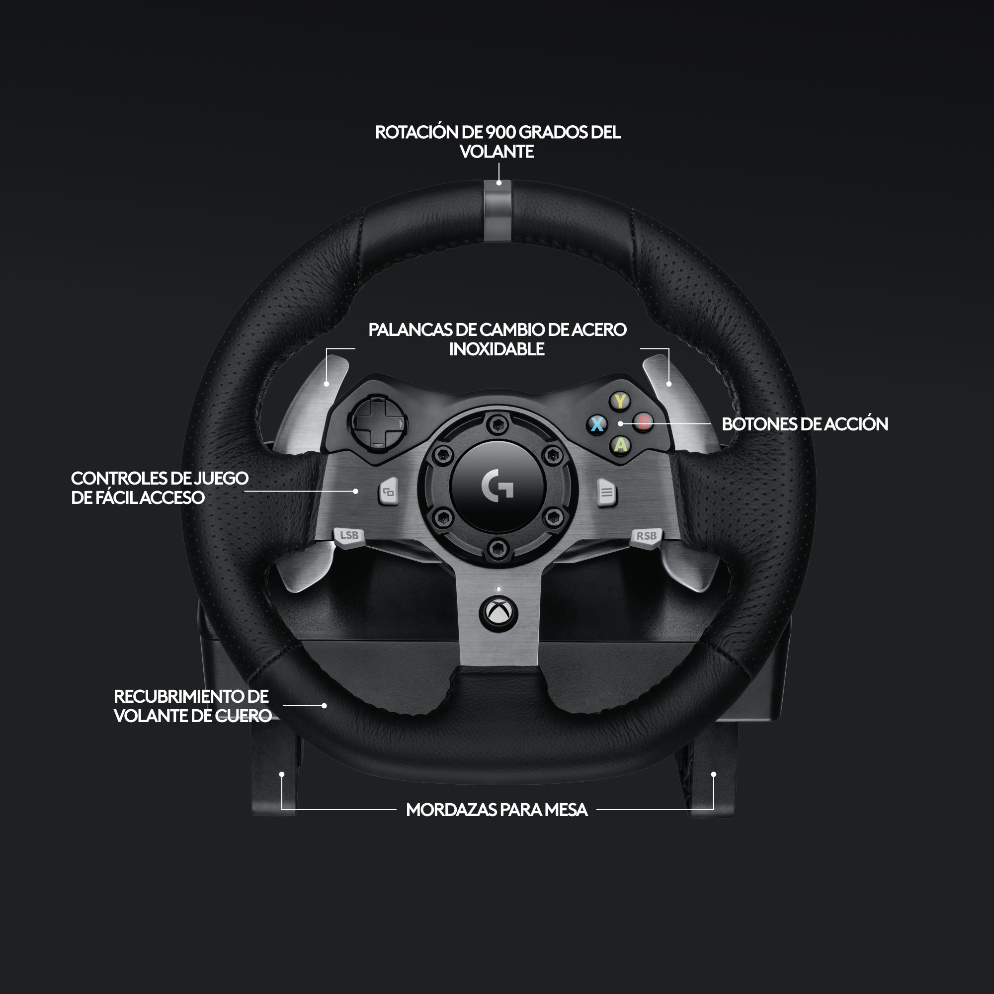 Volante Logitech G920,Pedalera y Palanca de Cambios XBOX/PC-1