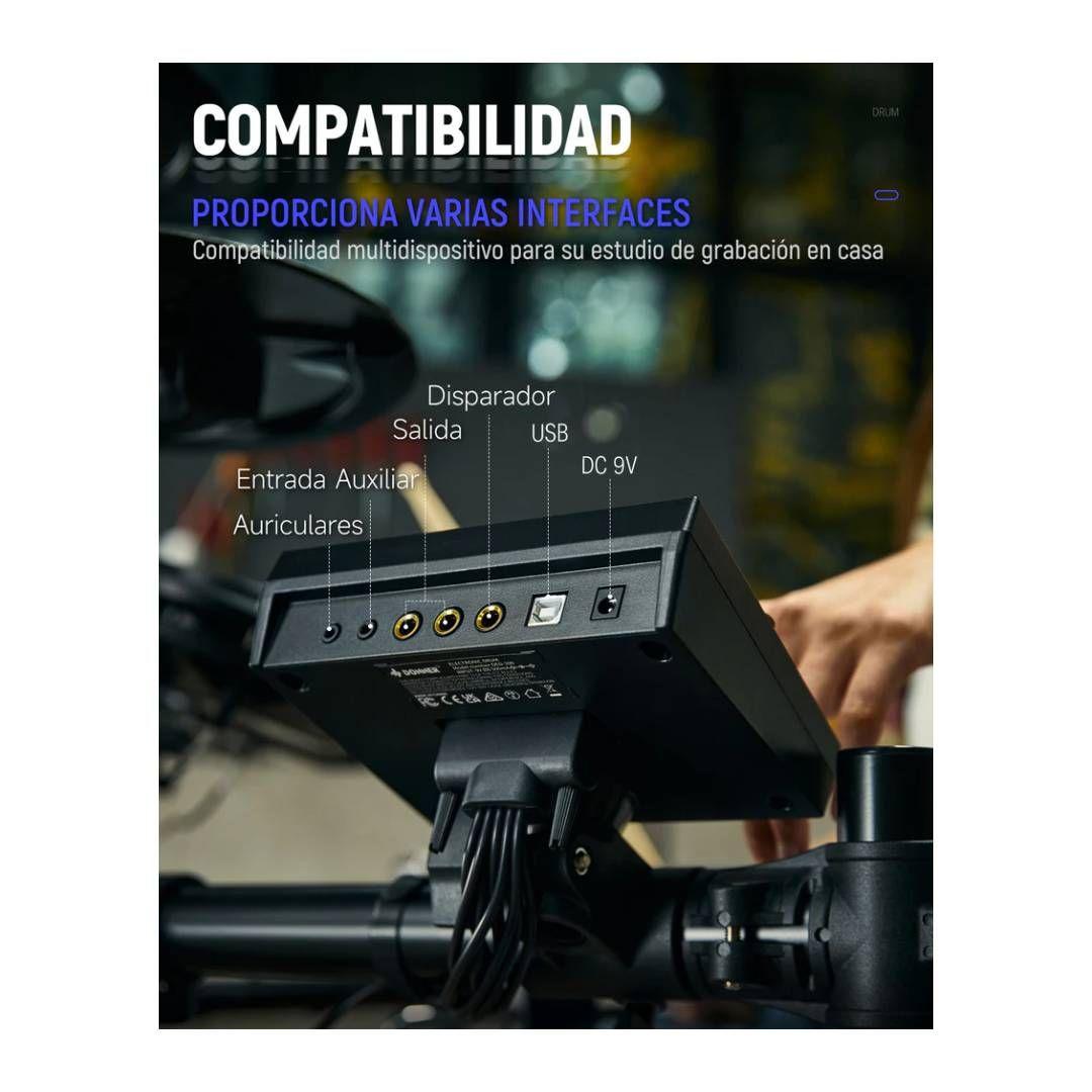 Bateria Electronica Donner DED-200 5 Drums 4 Cymbals-6