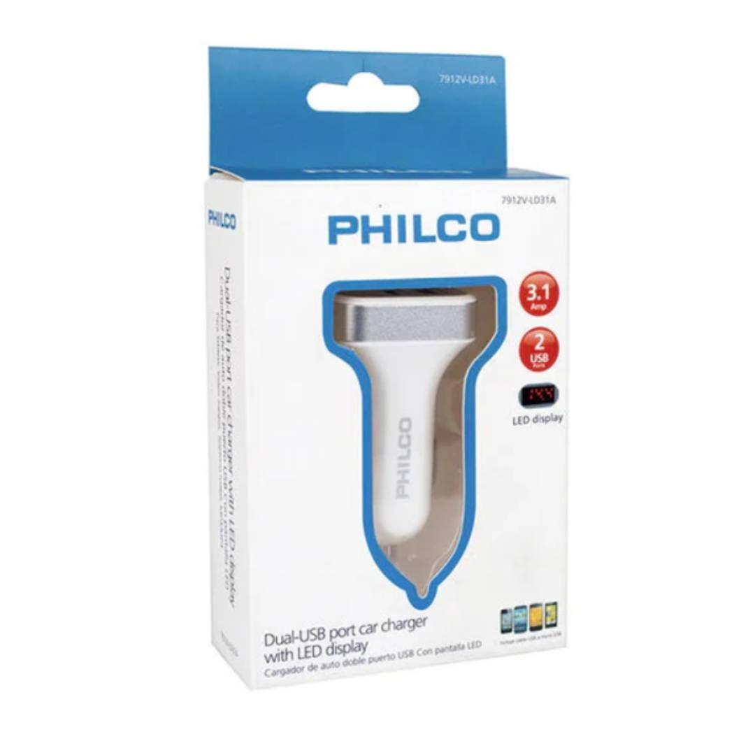 Cargador Auto Doble USB Philco con Pantalla-2