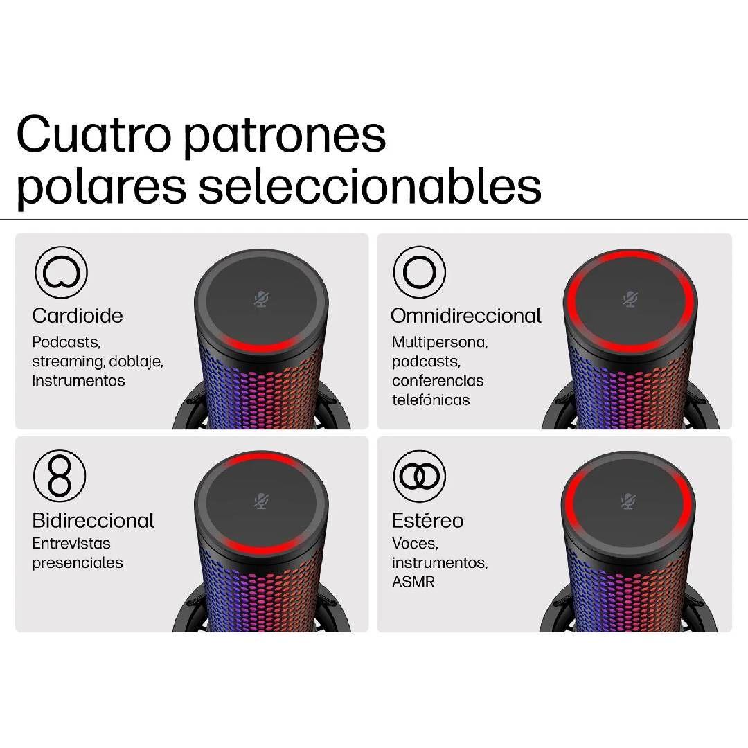 Microfono HyperX Quadcast 2 S Negro-3