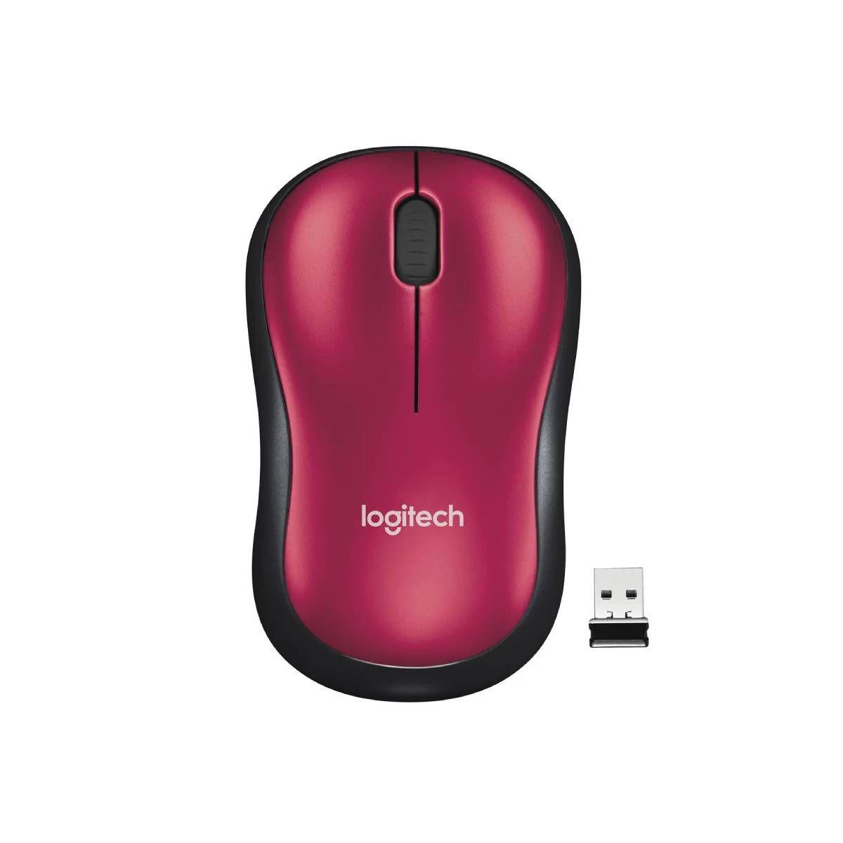 Mouse Logitech Inalambrico M185 Rojo-0