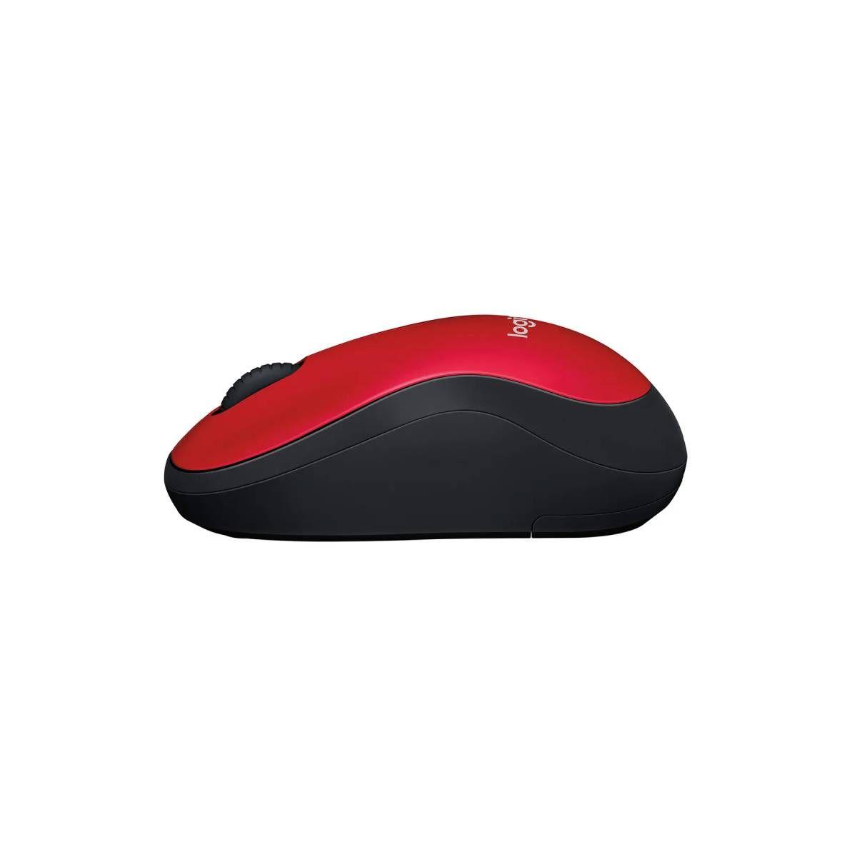 Mouse Logitech Inalambrico M185 Rojo-2