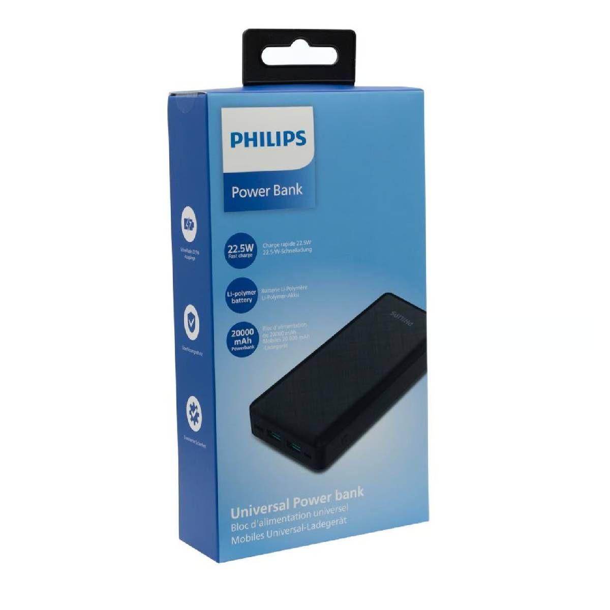 Power Bank 20000 mAh 22.5W Carga Rapida Philips DLP8790HB-3