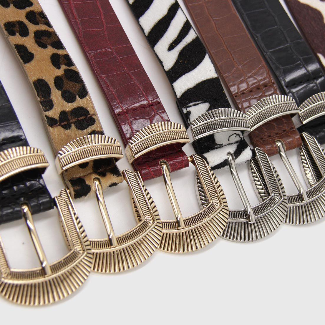Cinturon de mujer Animal Print Hebilla Vintage -5