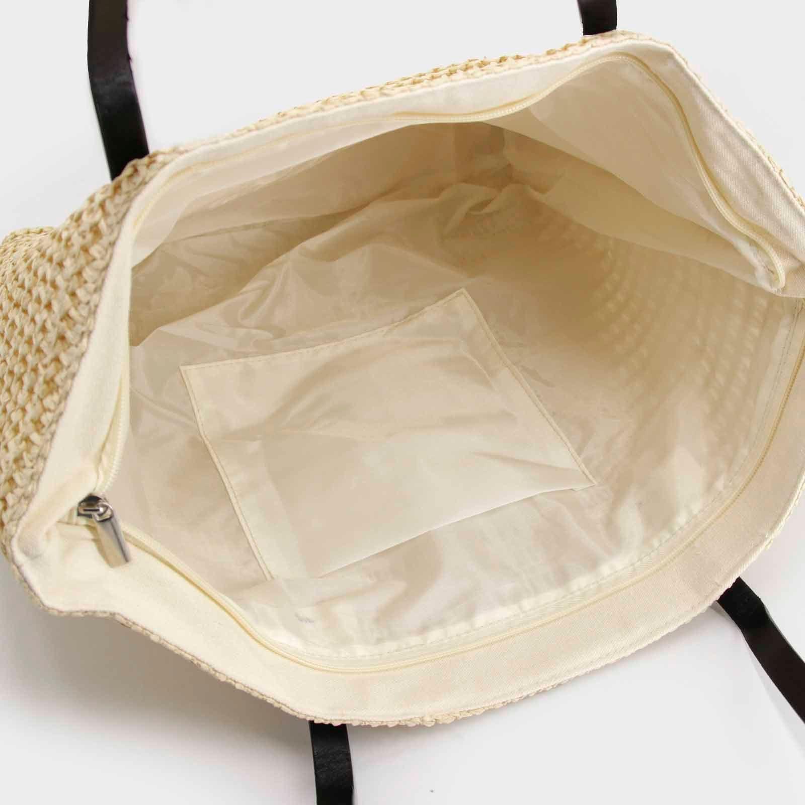 Cartera bolso Rafia tipo Playero moda mujer -3