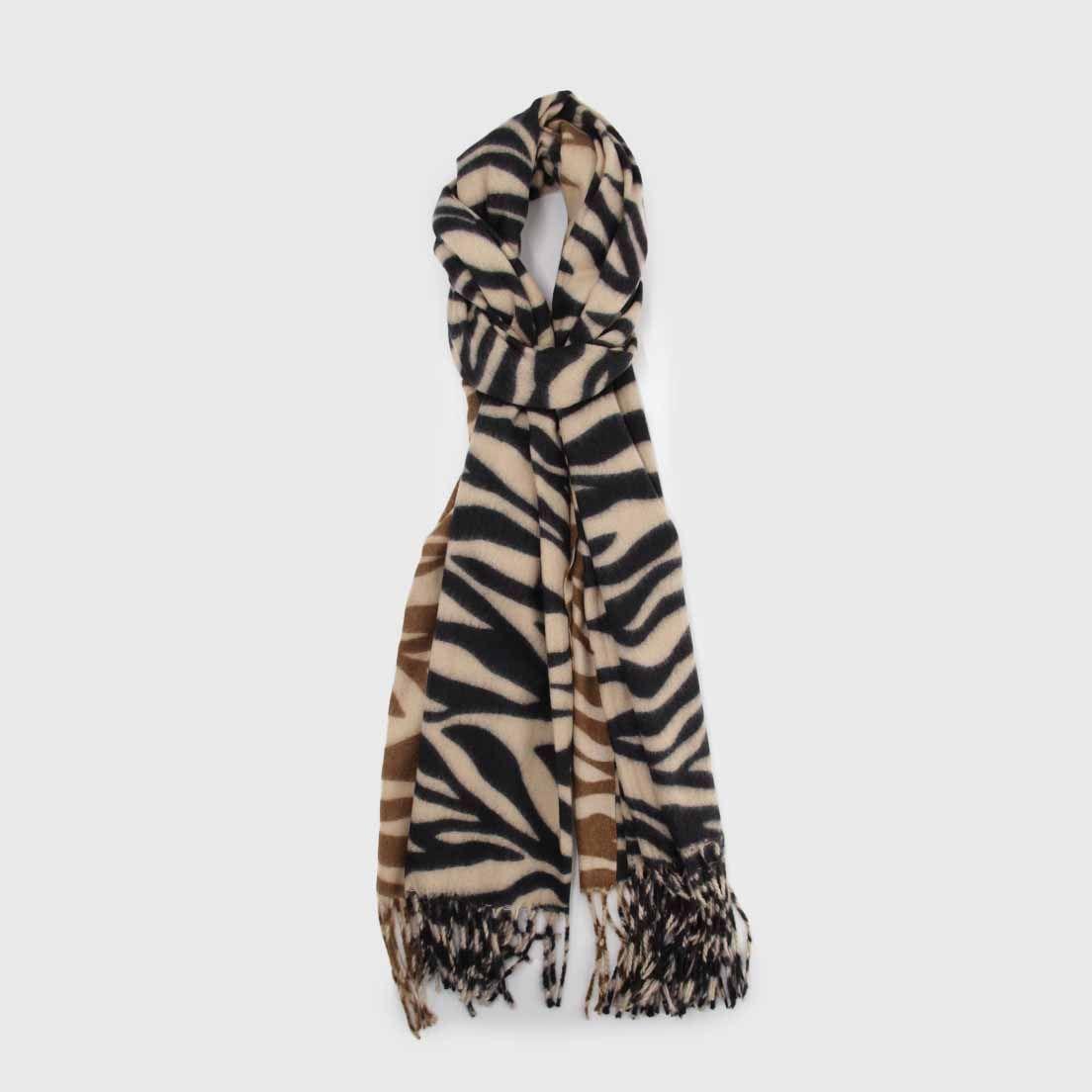 Bufanda Estampada Cebra Bicolor 240 grs-0