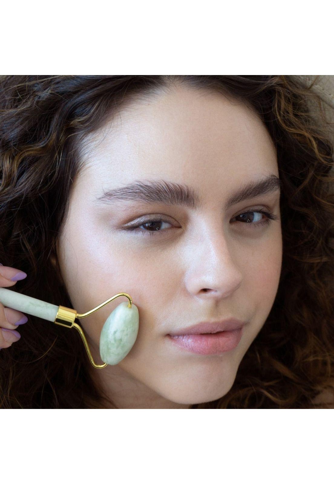 Skin care jade y guasha verde agua - Rodillo para el cuidado facial-2
