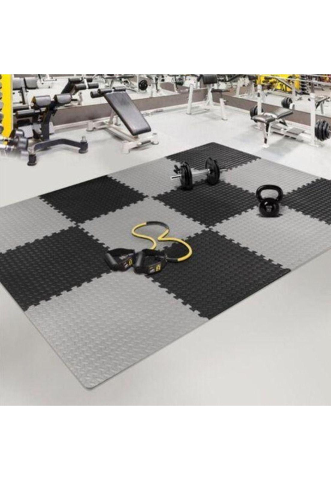 Protector de suelo fitness gris 60x60x2 cm-2