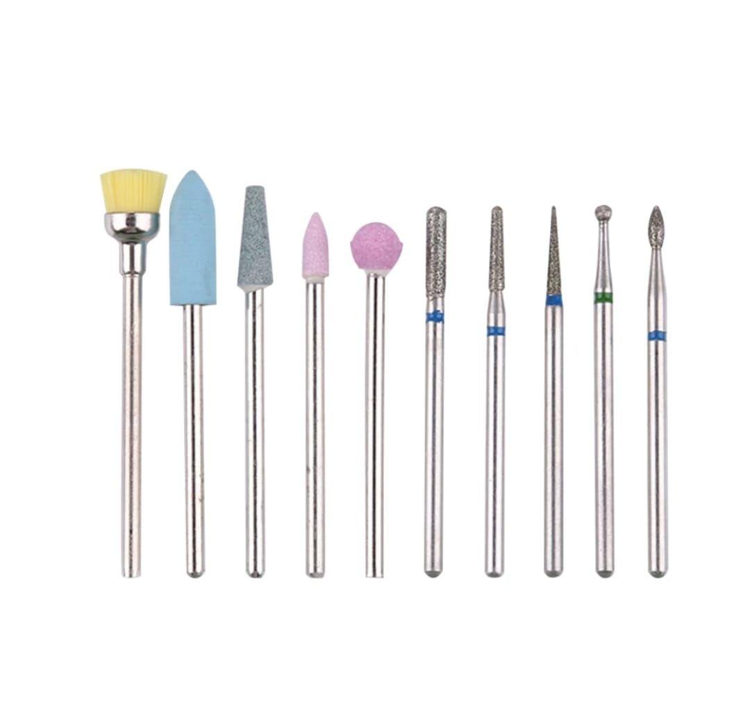 Kit 10 Fresas para Torno Manicure Rusa-0