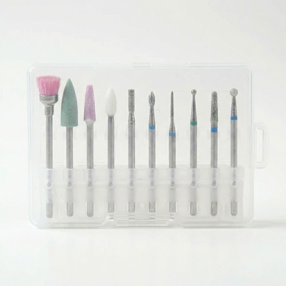 Set de 10 Fresas Profesionales para Manicura Rusa y Pulido-2