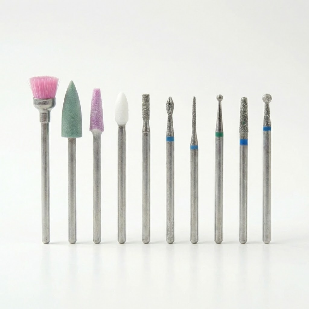 Set de 10 Fresas Profesionales para Manicura Rusa y Pulido-3