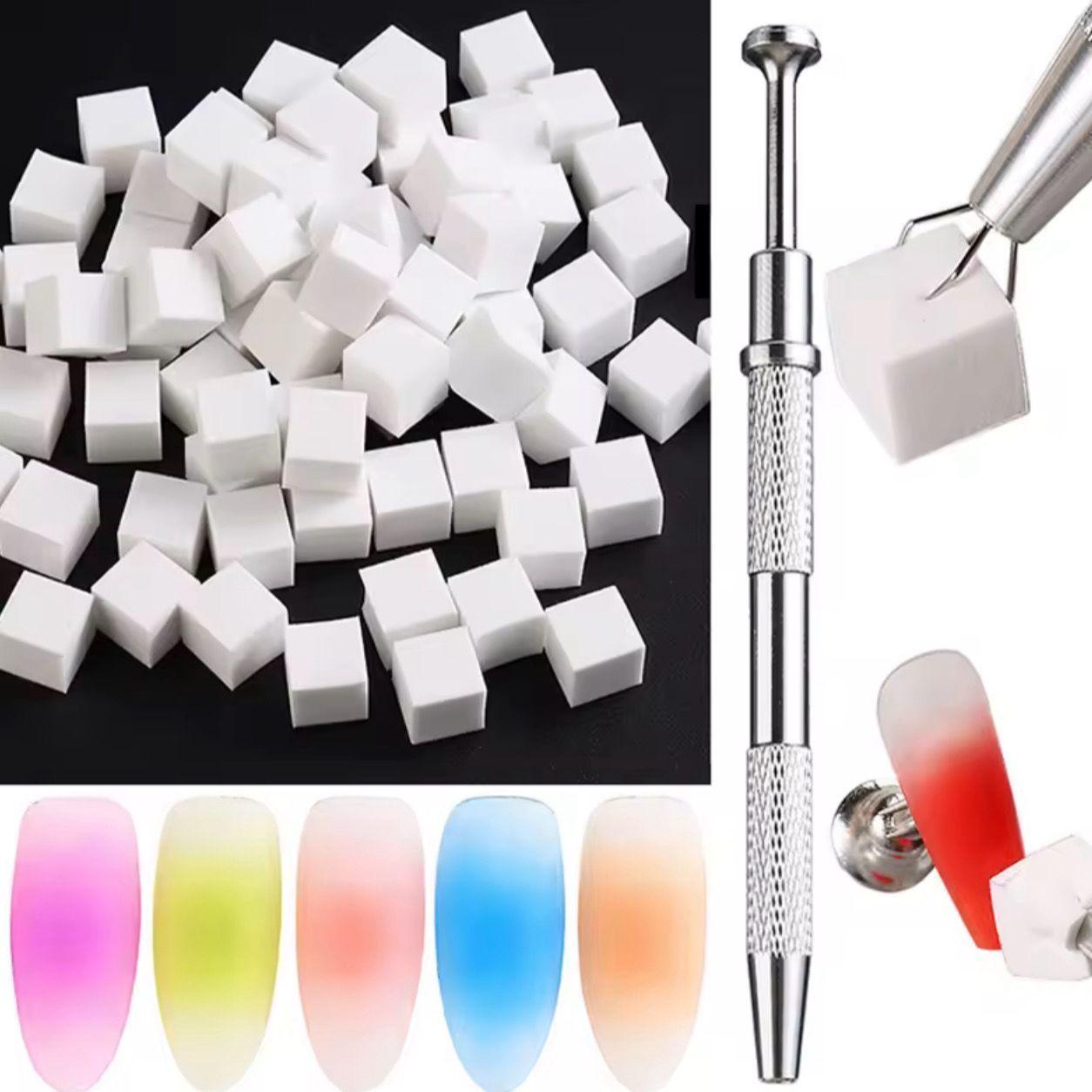 Set Mini Esponjas Degradé Manicure Más Pinza-3