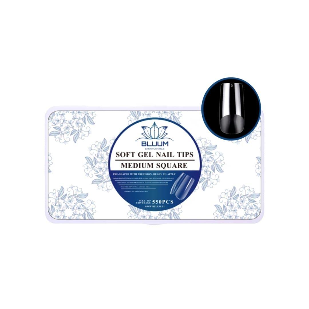 Tips Soft Gel Bluum Medium Square 550 und (Prelimadas)-0