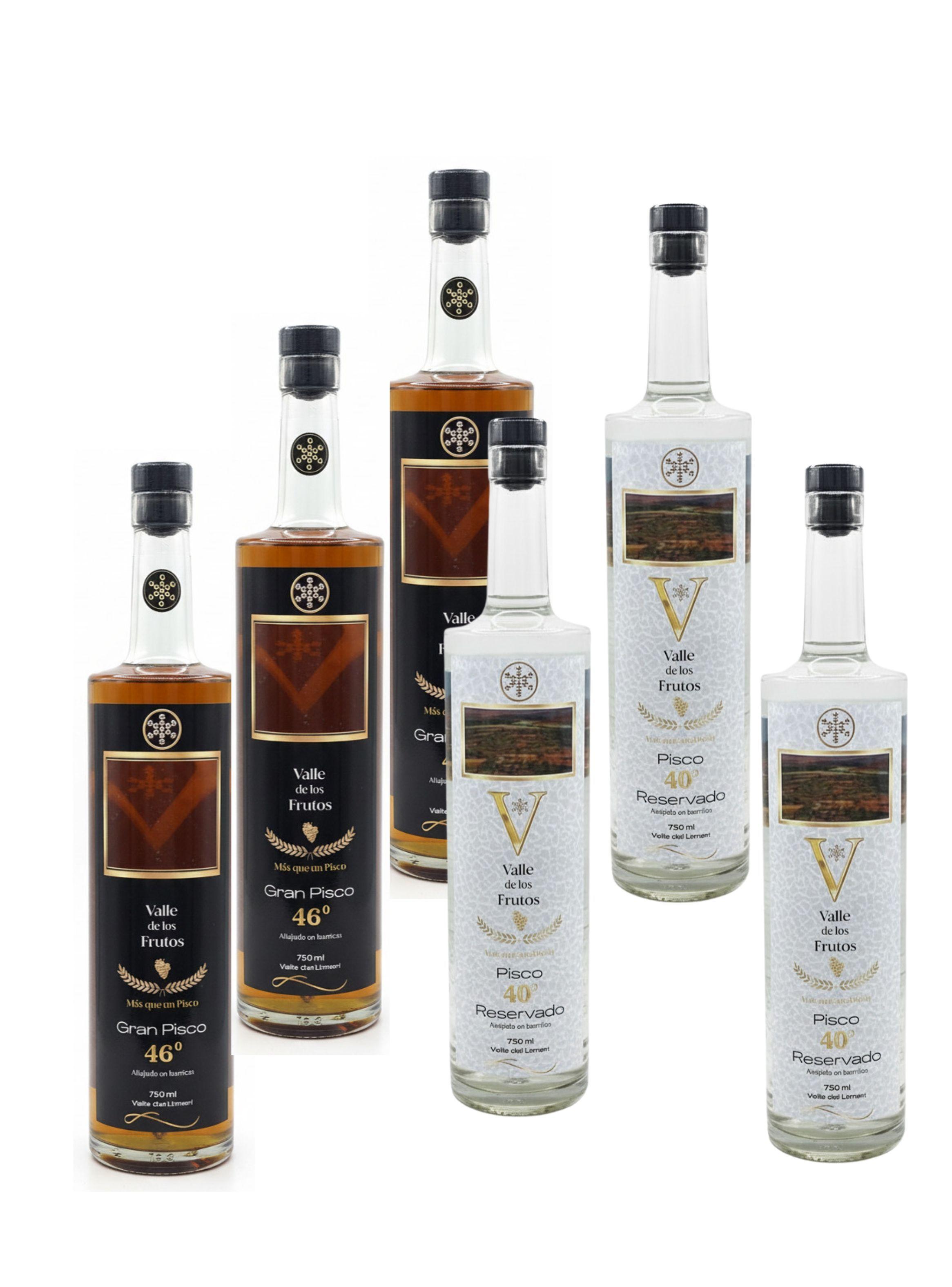 Pisco VALLE de los FRUTOS Pack 6 Unidades 46 40-0