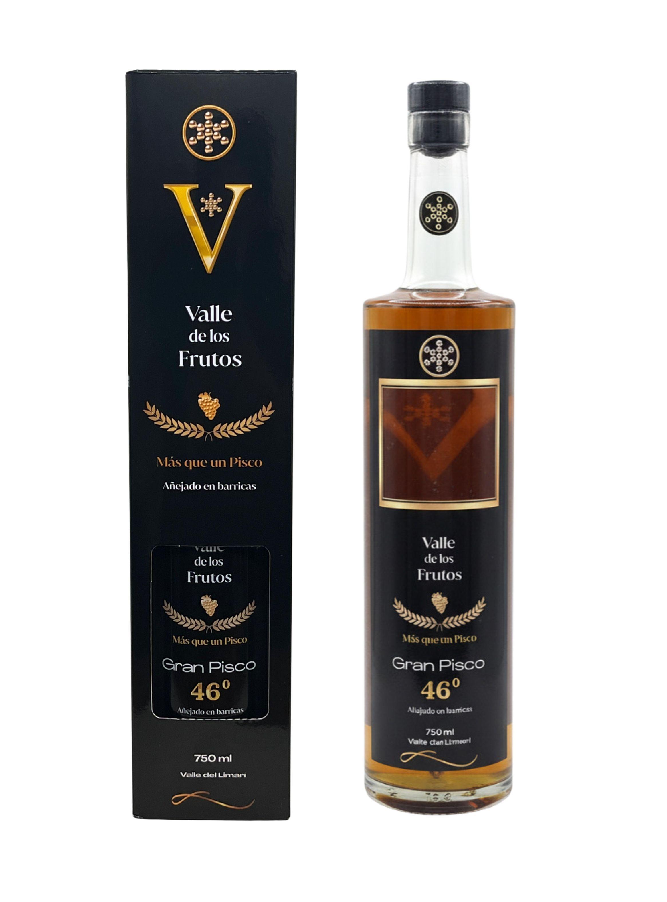 Pisco VALLE de los FRUTOS Pack 6 Unidades 46° & 40°-2
