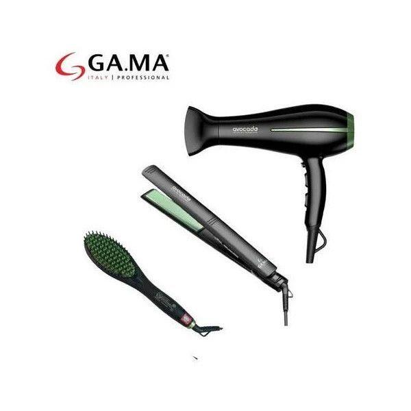 COMBO PLANCHA + SECADOR + MINIBRUSH AVOCADO GA.MA-1