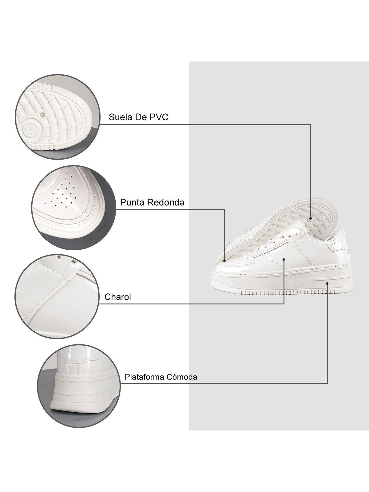 Zapatilla Deportiva Plataforma Charol Mujer Weide LT132-5