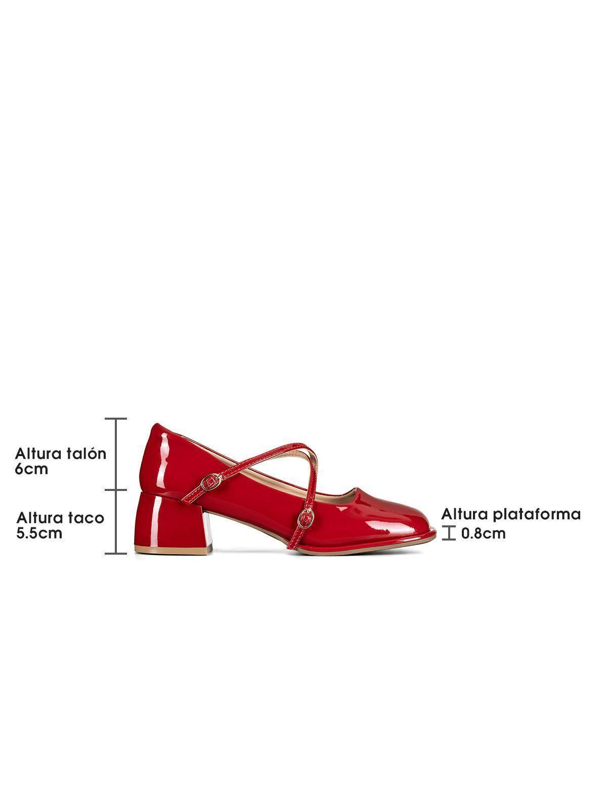 Zapato Mary Jane Burdeo Charol Elegante Mujer Weide YL65-6