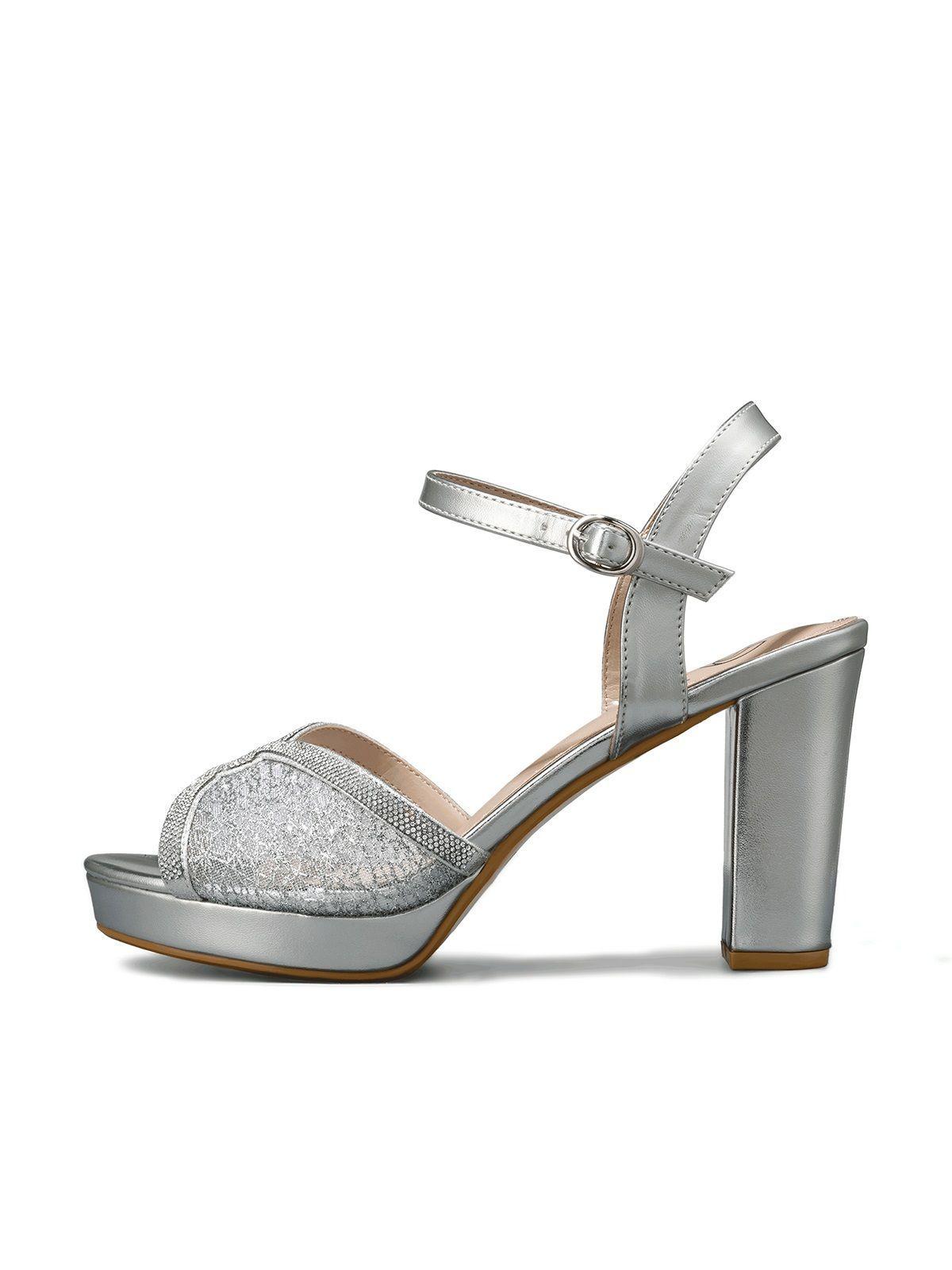 Sandalia Taco Alto Pedrería Fiesta Mujer Weide YOU533-6